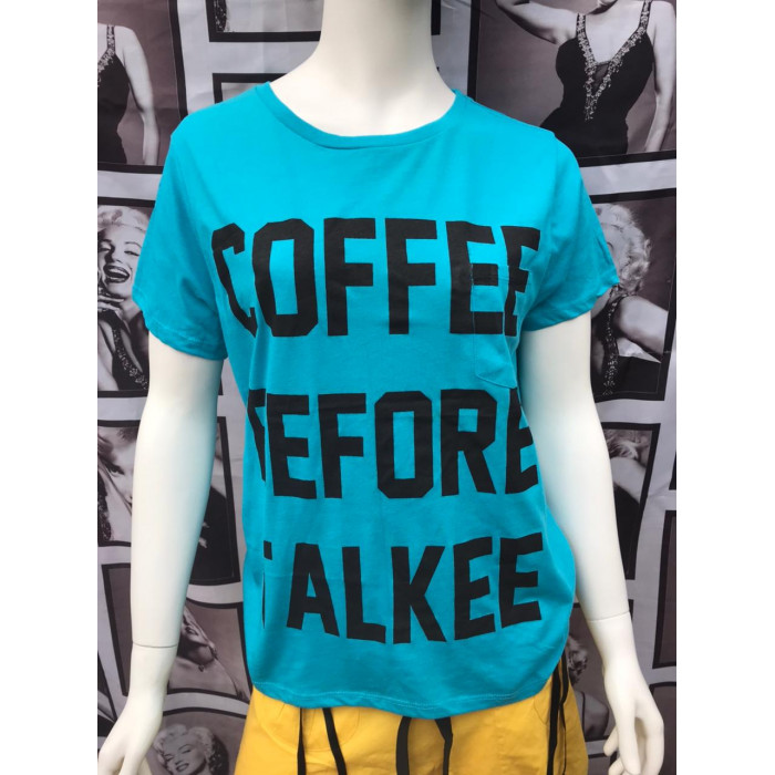 Бирюзовая футболка Coffee