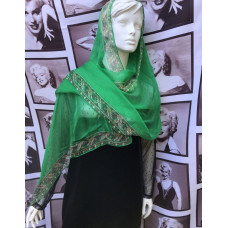 Зеленый шифоновый шарф Антик