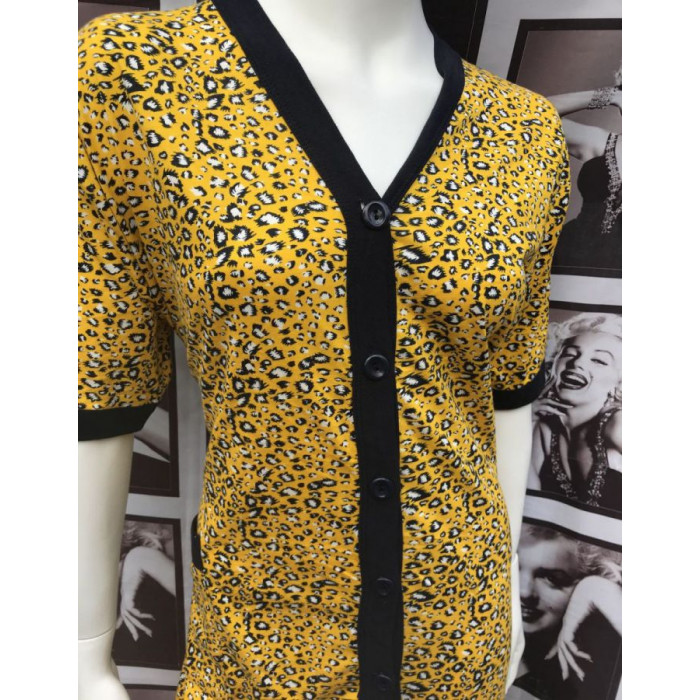 Желтый леопардовый халат